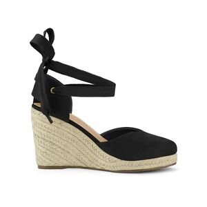 Brash black lace up espadrilles